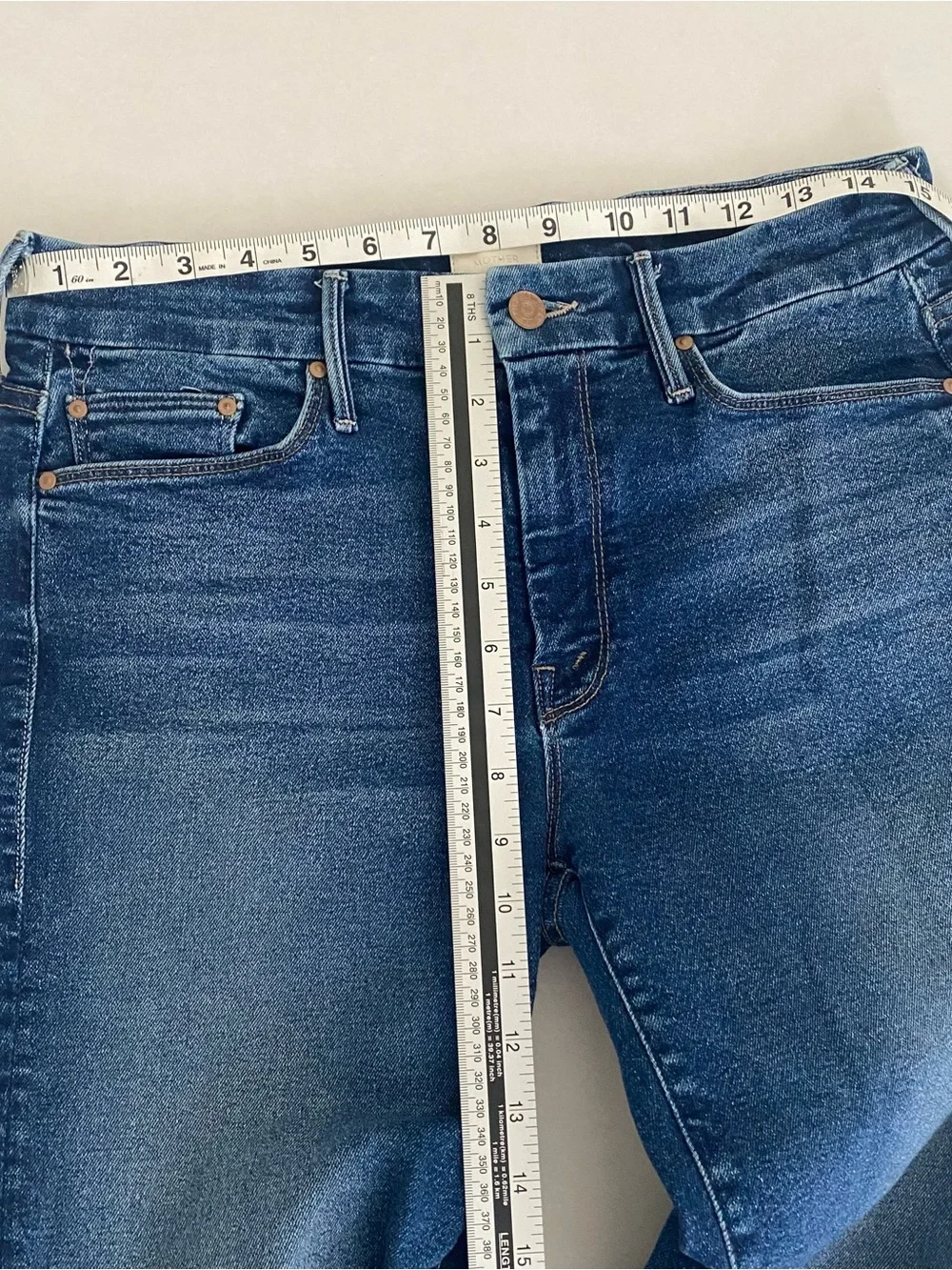 MOTHER Dark Blue Cropped High-Rise Skinny Jeans - Picture 6 of 7